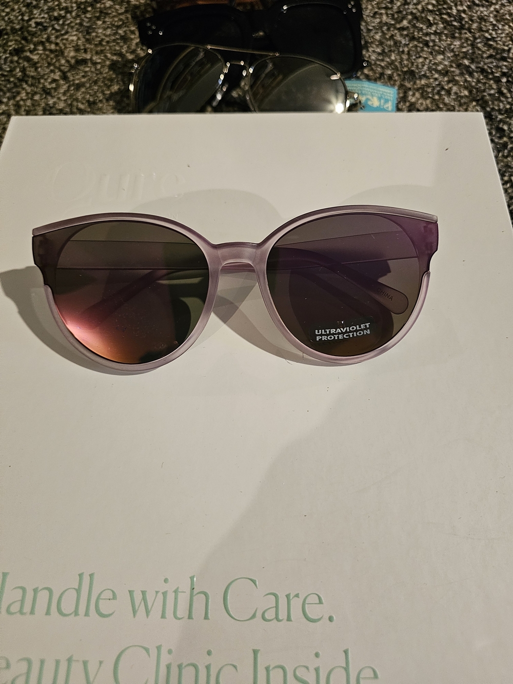 Purple Gradient Cat-Eye Sunglasses with UV Protection